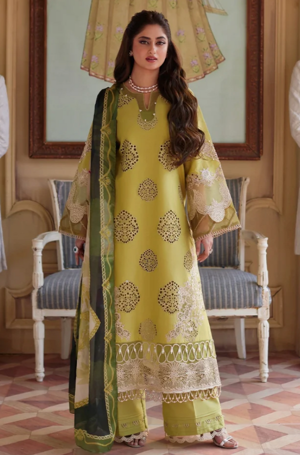 3 - Piece Lawn Chickenkari Embroidered Suit - SOH036